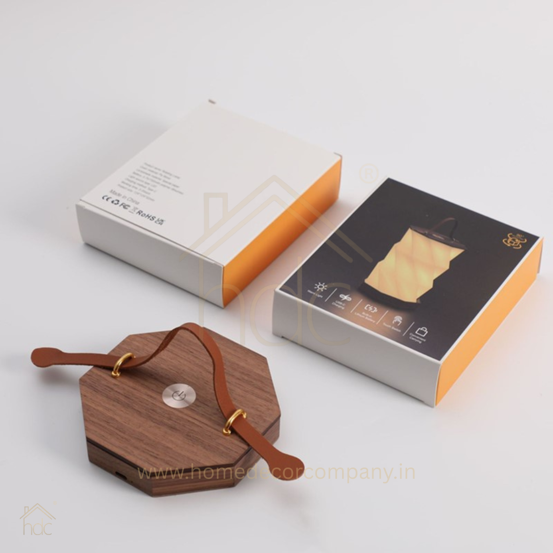 HDC Portable Rotating Paper Lamp, Foldable Night Light for Home Decor, Gift, Party