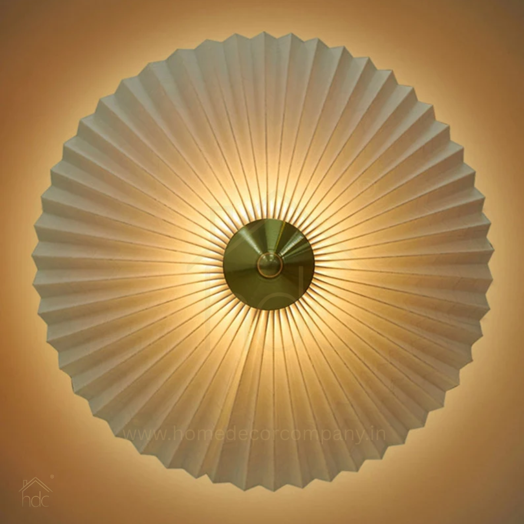 Hdc Nordic Living Room Bedroom Bedside Lamp Retro Pleated Table Lamp
