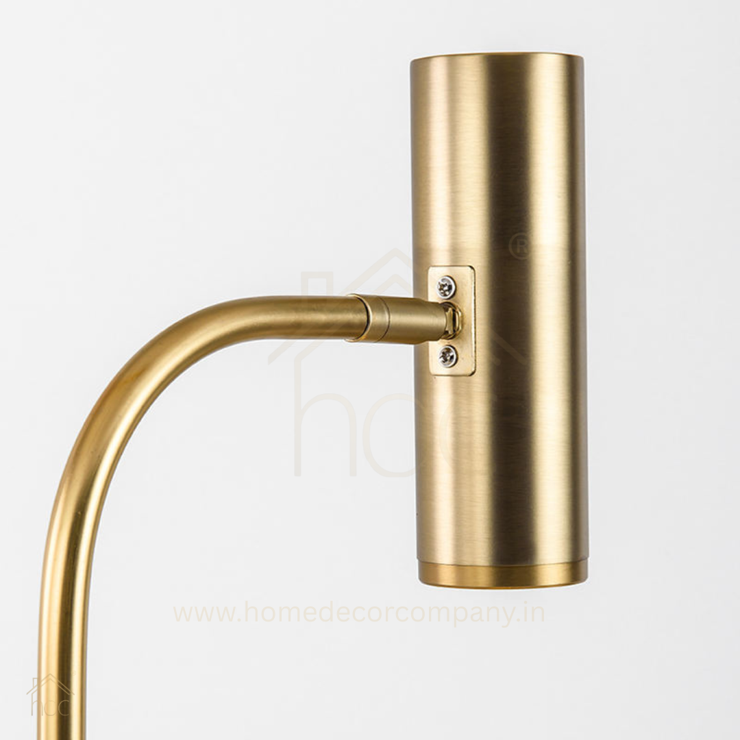 Hdc Modern Brass Lamp with Marble Base & Integrated Table Stylish Side Table Lamp for Living Room & Bedroom