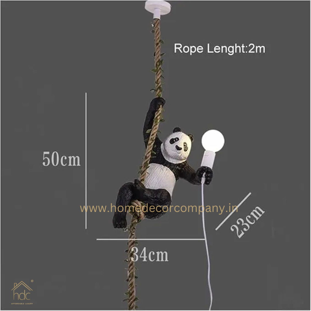 HDC Panda Hanging Light Decorative Ceiling light Pendant Light With Hemp Rope