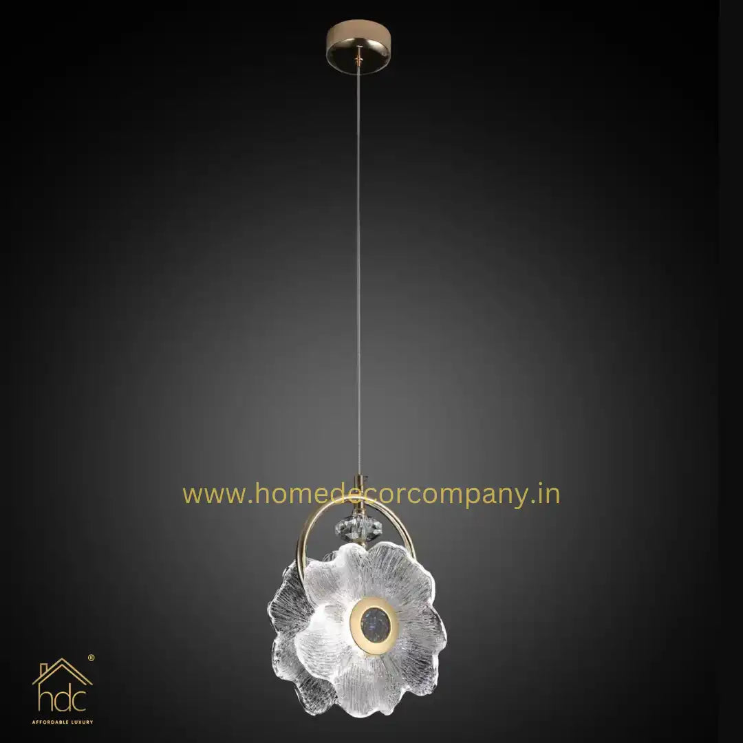 HDC Modern Minimalist Crystal Flower LED Pendent Lamp For Bedside Bedroom Living Room