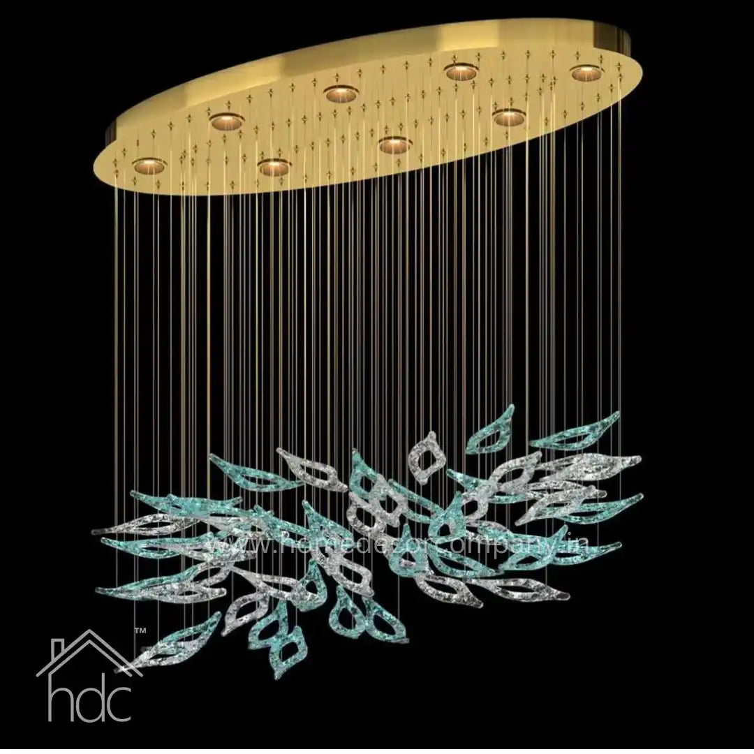 Hdc Luxury Glass Staircase Chandelier Living Room Duplex Hotel Rotary Lamp
