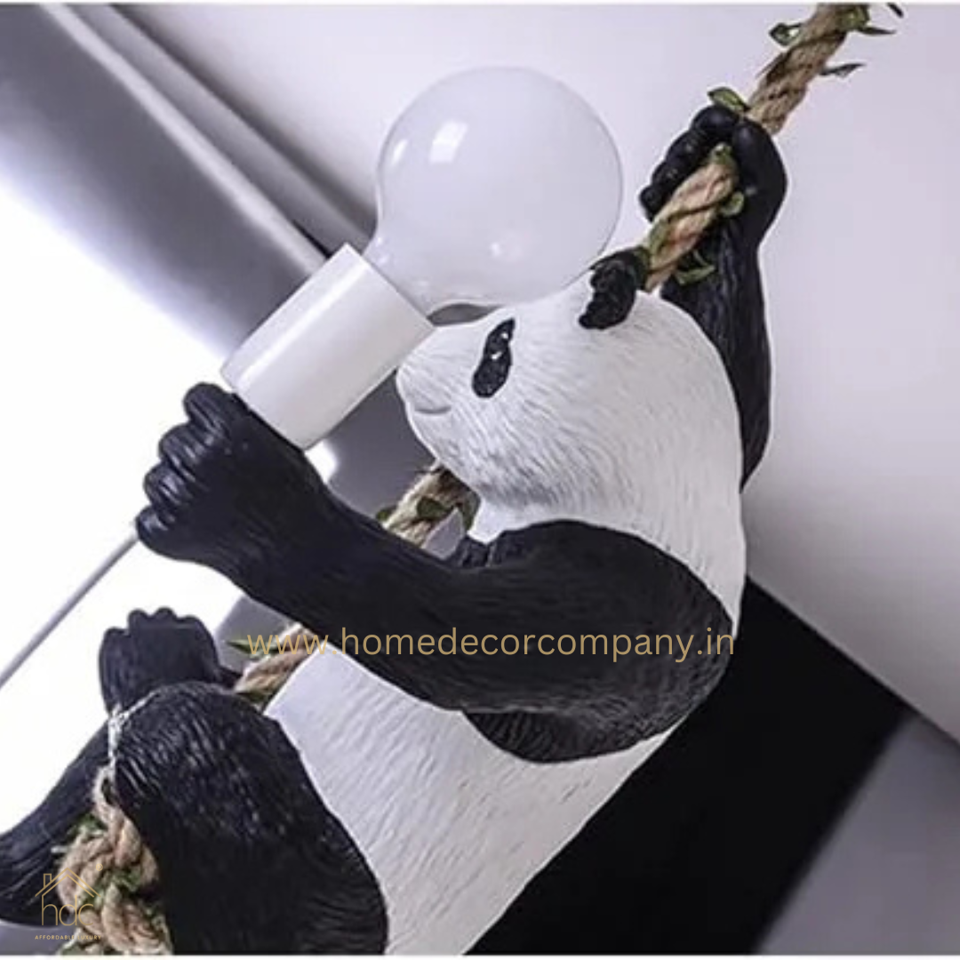HDC Panda Hanging Light Decorative Ceiling light Pendant Light With Hemp Rope