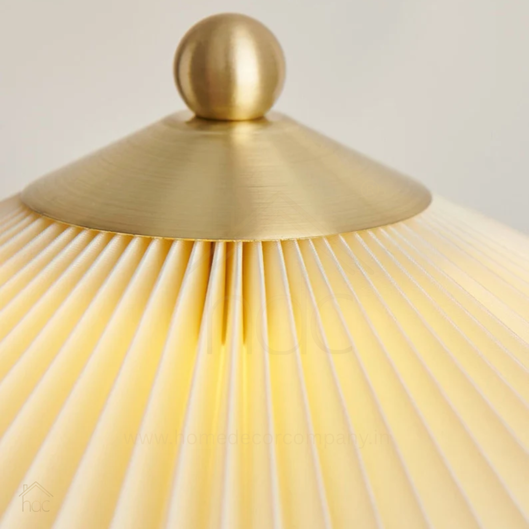 Hdc Nordic Living Room Bedroom Bedside Lamp Retro Pleated Table Lamp