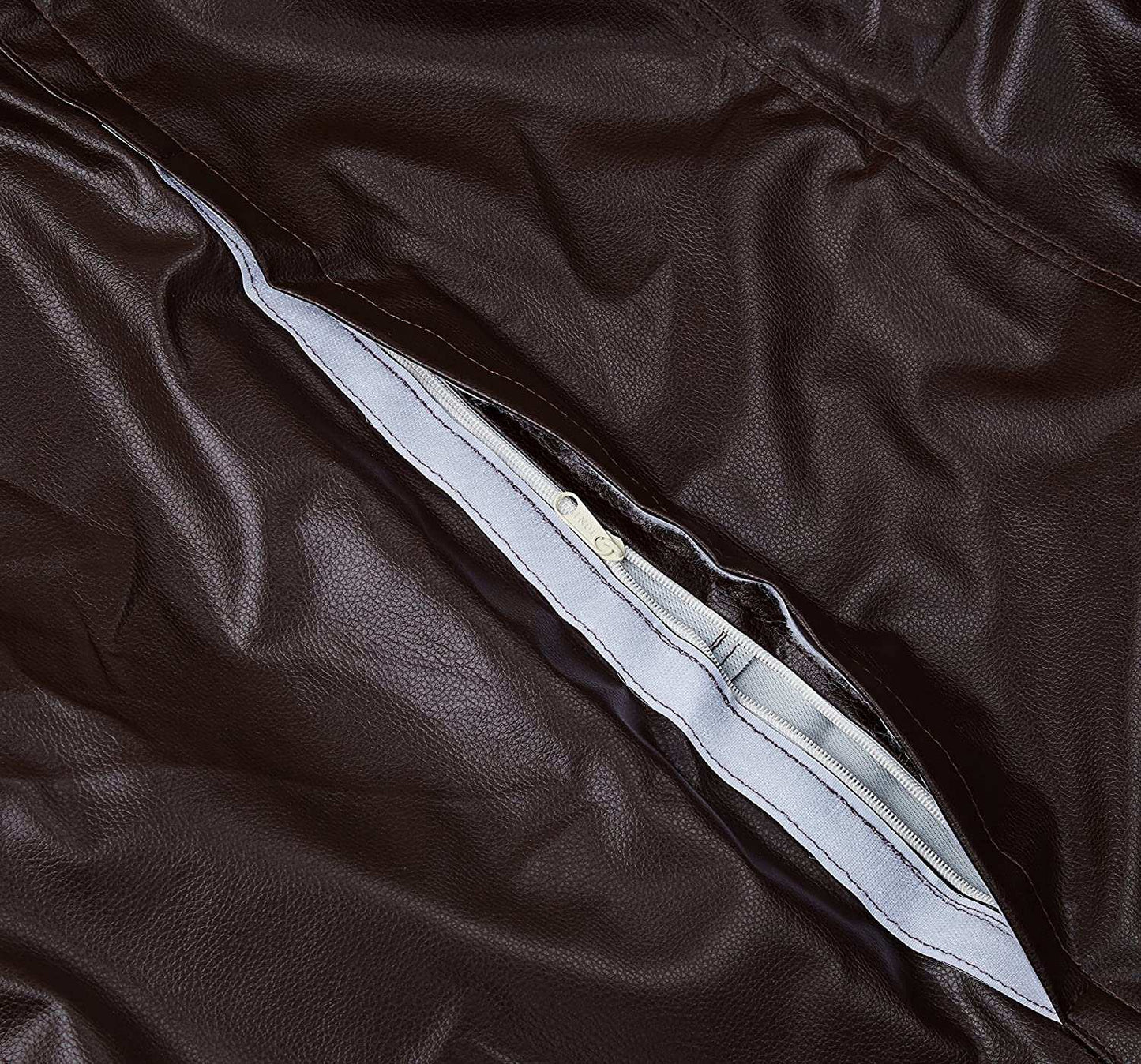 HDC Super Lama Leather Bean Bag Cover Without Beans (Brown) - HDC.IN