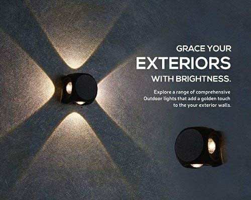HDC Wall Lights - 12W IP65 Waterproof Wall Lamp – 4 Way Fancy LED Light – Up Down Left Right Wall Light Aluminum Wall Lamps (Warm White) - HDC.IN