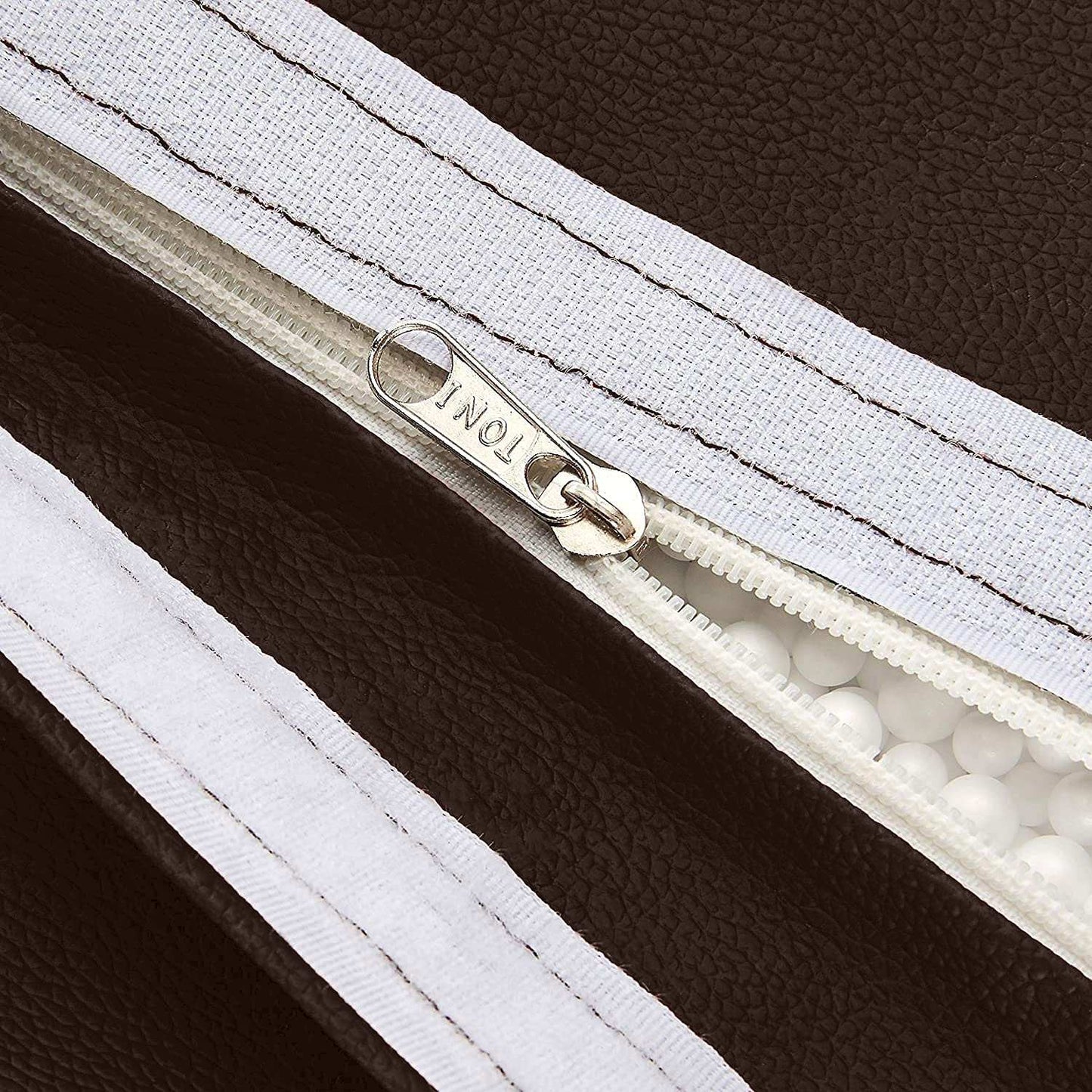 HDC Super Lama Leather Bean Bag Cover Without Beans (Black & Brown) - HDC.IN