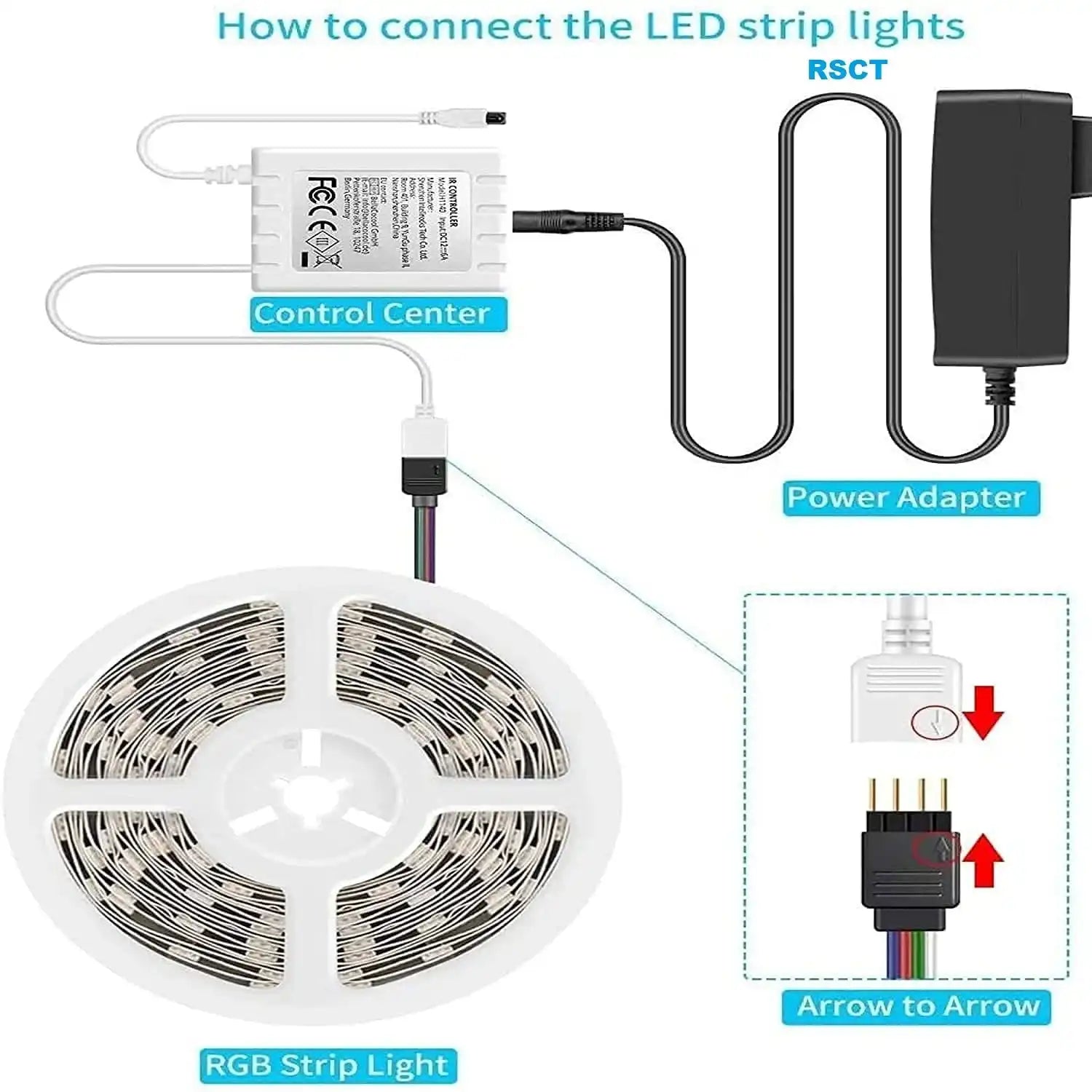HDC- Led Strip High Lumen Fall Ceiling Light- 2835 Cove Waterproof Light in 5 Meter, 240 LED Per Meter with Driver/Adapter Included, (White) - HDC.IN