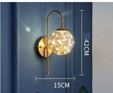 Hdc Fairy Glass Ball Wall Light Modern Copper Metal Lighting Wall Light - Gold Warm White - HDC.IN