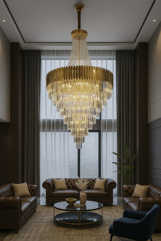 Illuminate Grandeur: Explore India’s Largest Collection of Double Height Chandeliers at HDC Lights