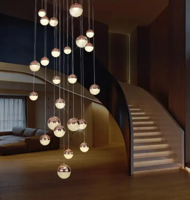 Double Height CHANDELIER for Staircase: Luxury Statement by HDC LIGHTS
