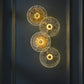 HDC 4 Heads Lotus Leaf Round Clear Glass Crystal Modern Gold Led Wall Light For Drawing Room - Tricolor
