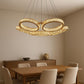 HDC 3 Ring Crystal Ring Modern LED Chandelier For Dining, Living Room- Tricolor