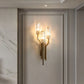 HDC 3 Led Glass Crystal Electroplated Copper Gold Metal Wall Light - Warm White