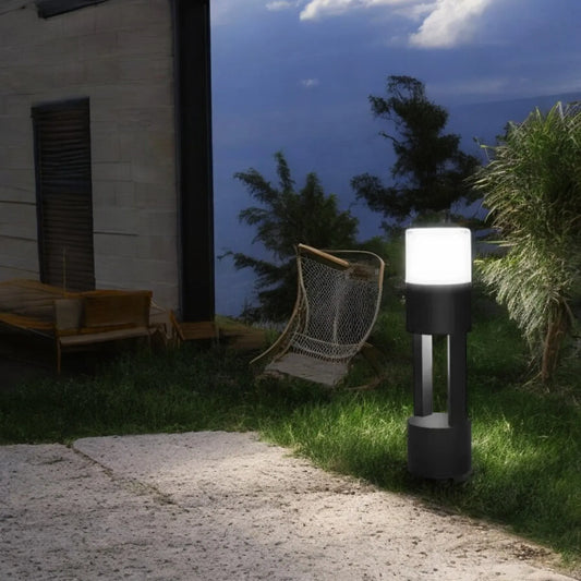 HDC Led 300MM Grey Body Acrylic Bollard Outdoor Garden Park Driveway Light - Warm White