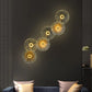 HDC 6 Light Modern Golden Glass Led Wall Art Lamp - Warm White
