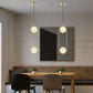 HDC 2 Light Led Glossy Gold Frosted Balls Pendant Lamp Chandelier Ceiling Light