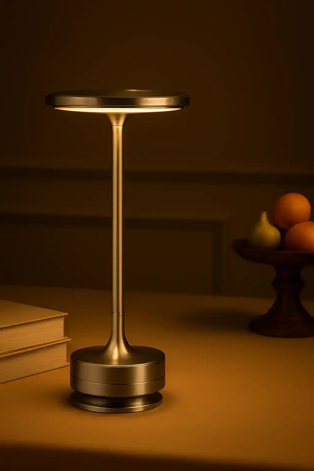 Hdc Wireless Table Lamp, Rechargeable Battery LED Desk Lamp with Touch Control and 3 Color Stepless Dimming,USB Charging Portable Lamp for Restaurant/Camping/Bar/Bedroom(Grey)