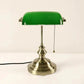 Hdc Retro Home Classic Green Bankers Table Lamp with Glass Shade and Brass Base