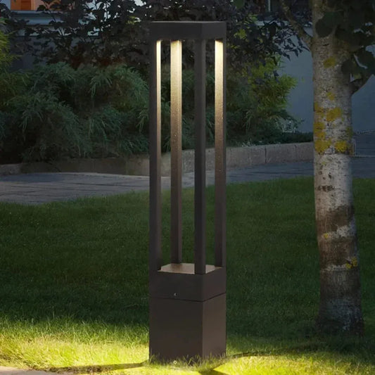 HDC Led 600MM Grey Body Rectangular Bollard Outdoor Garden Park Driveway Light - Warm White