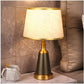 Hdc Luxury Black Gold Nightstand Lamp With High-quality Fabric Lampshade