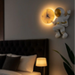HDC Modern Astronaut-Themed LED Wall Lamp With Lightning Clock Resin Decorative Light for Kids Bedroom Living Room
