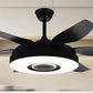 Hdc 52 Inch Modern Black Ceiling Fan Chandelier Remote Control 6 Blades