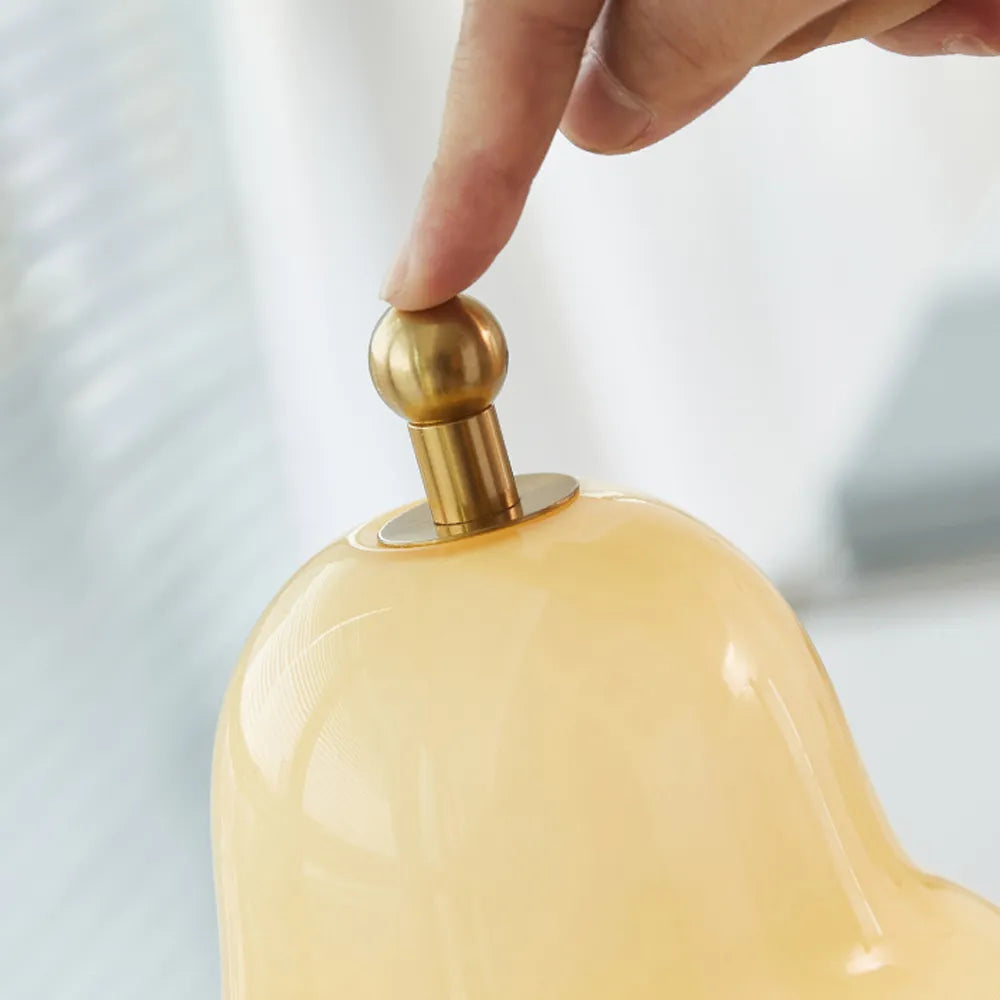 Hdc French Cream Pear Table Lamp Portable Rechargeable Touch Bedside Lamp