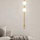 HDC 1200mm Minimalist Vertical Wall Lamp with Frosted Glass Globe Luxury Modern Gold Wall Light
