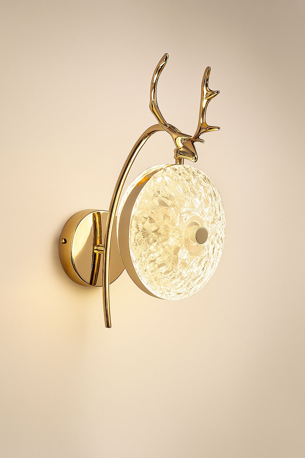 Hdc led 1-Light Gold Horn Acrylic Wall Light Fixture