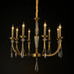 HDC 8 Light Antique Brass Italian Chandelier Light for Dining Hall - Warm White