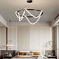 HDC Gold Metallic Led Chandelier 600mm Ring With Acrylic Curly Tube Light
