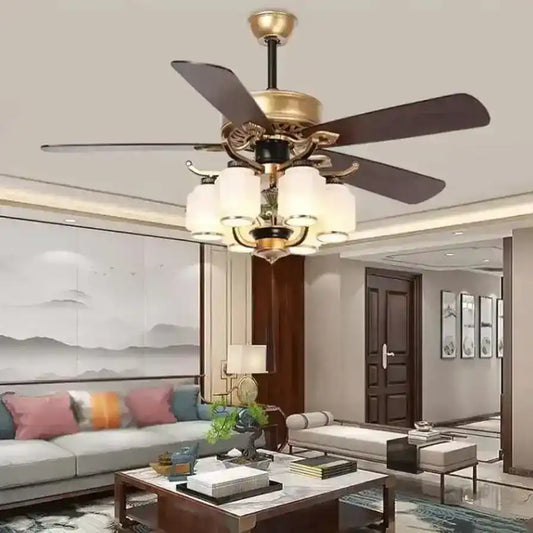 Hdc 6 Glass Light 52 Inch Ceiling Fan Chandelier