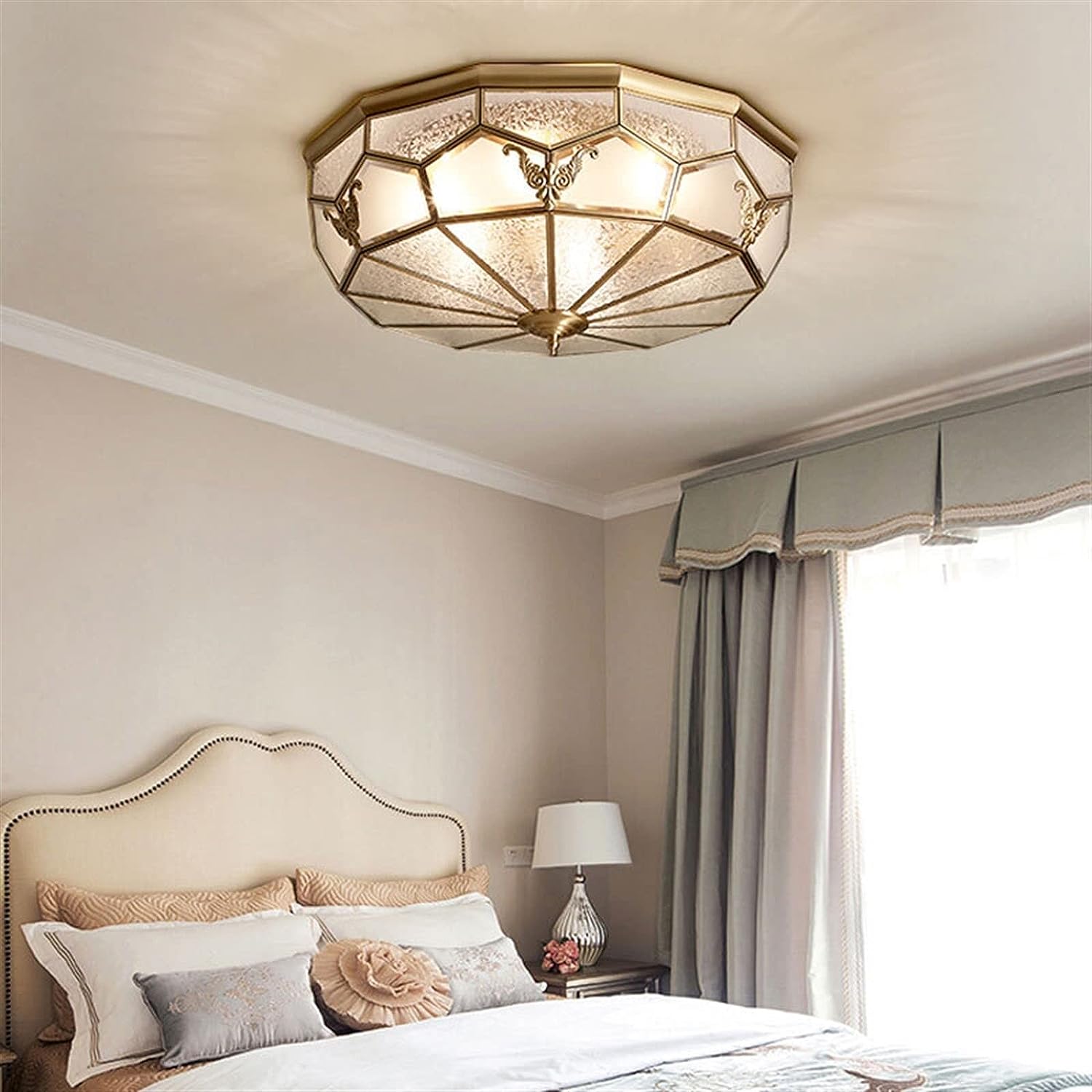 HDC Nordic simple modern bedroom bedside creative, glass light luxury table lamp