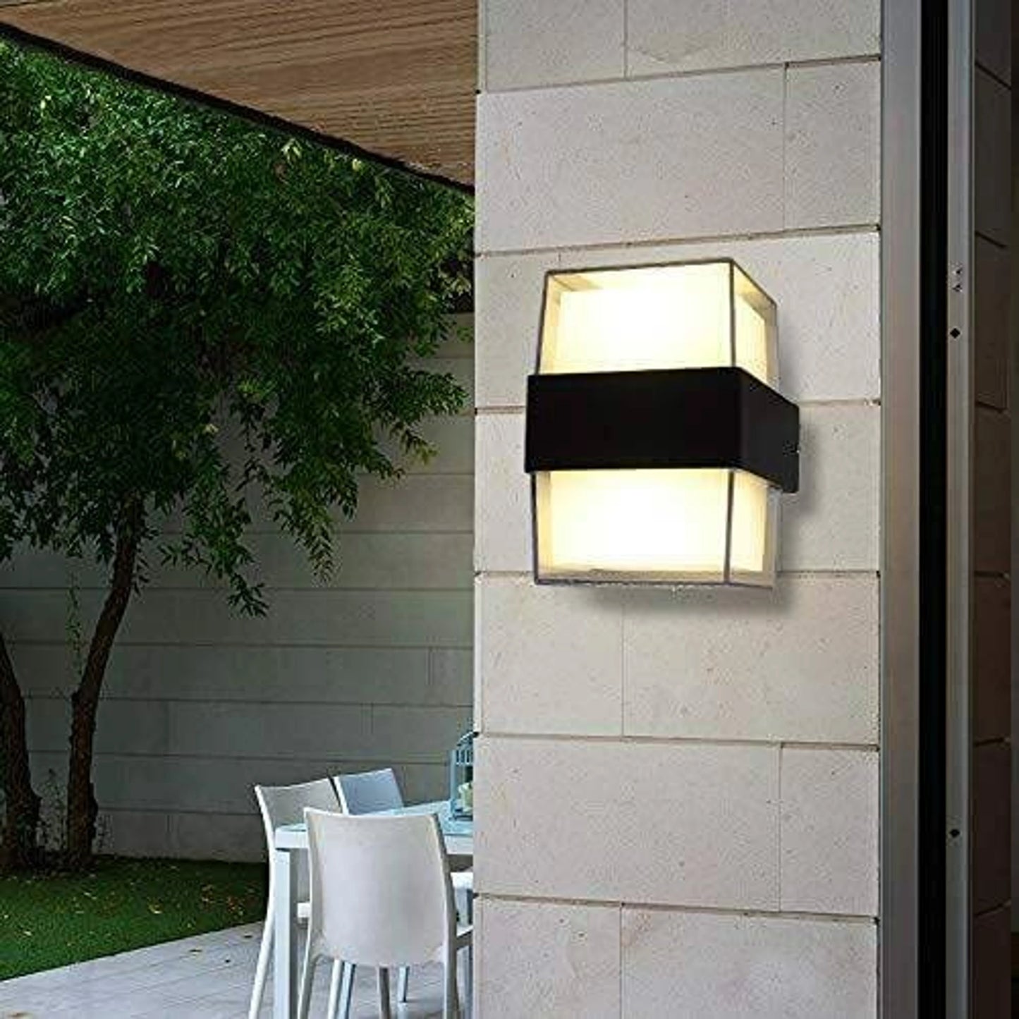 HDC M927 Led Outdoor Up And Down Wall Sconce Light Fixtures 14w Waterproof Acrylic (Warm White)