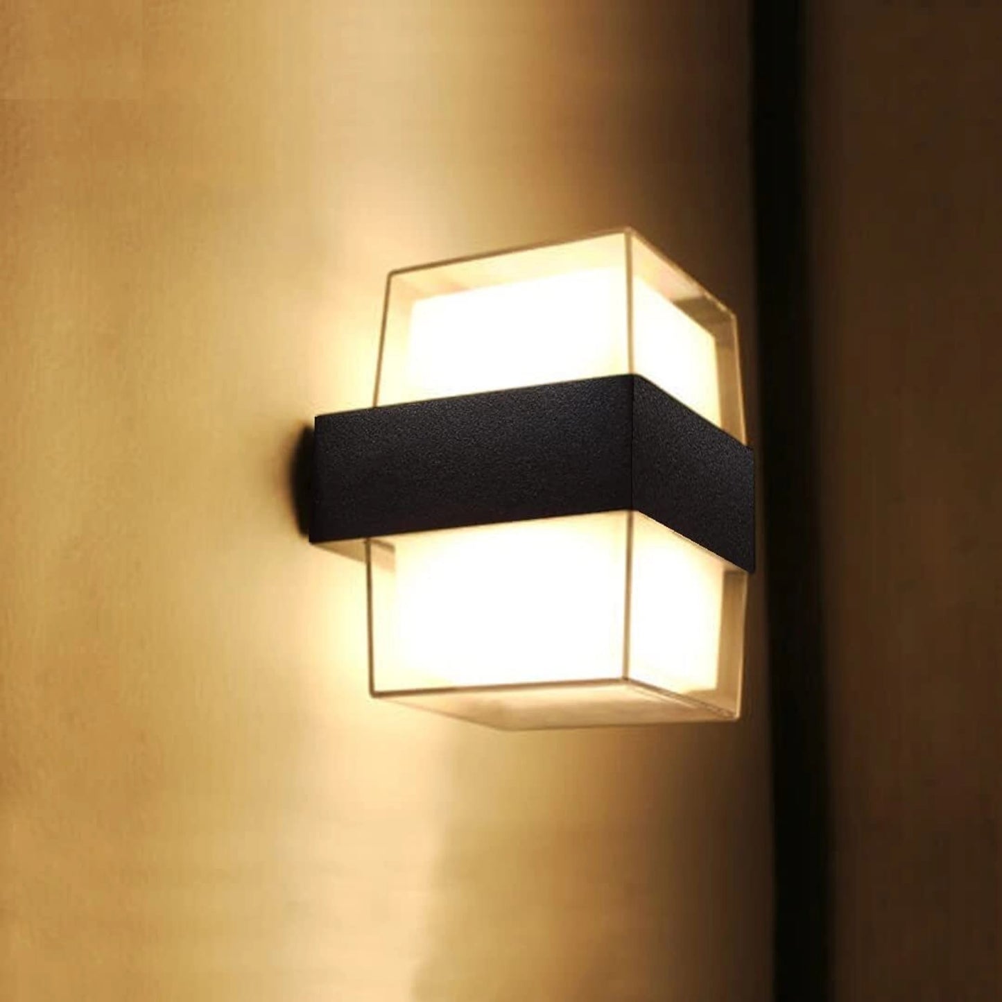 HDC M927 Led Outdoor Up And Down Wall Sconce Light Fixtures 14w Waterproof Acrylic (Warm White)