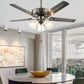 Hdc 3 Light Glass Ceiling Fan Chandelier 52 Inch Gold Retractable Light Led 3 Color Setting Control With Remote