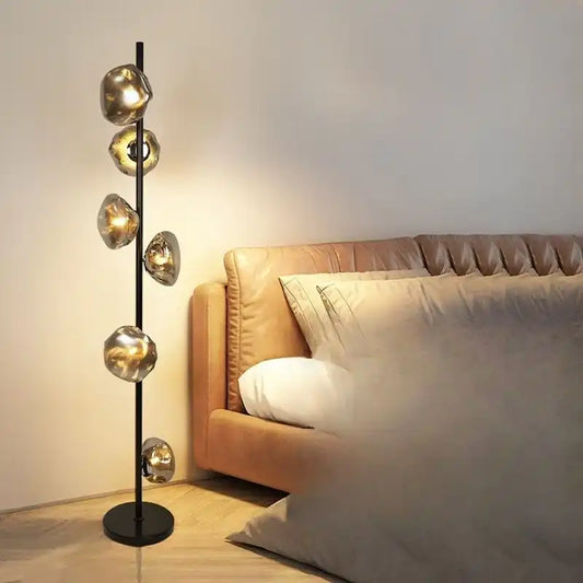 Hdc 6 Lights Tree Floor Lamp Living Room Standing Lamp - Black