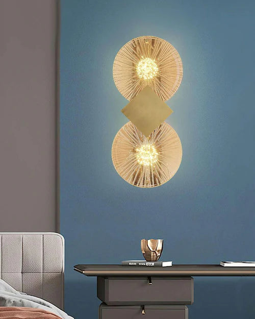 Hdc Led Clear/Amber/Smoke Circle Glass Disc Wall Light