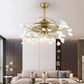 HDC Simple modern invisible fan chandelier Nordic restaurant ceiling fan light living room American luxury bedroom light firefly light