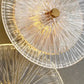 HDC 4 Heads Lotus Leaf Round Clear Glass Crystal Modern Gold Led Wall Light For Drawing Room - Tricolor