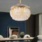 Hdc Feather Glass Crystal Ceiling Fan Chandelier Luxury Gold Retractable Light Led 3 Color Setting Control With Remote