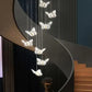 HDC 12 Lights Light Led Butterfly Crystal Double Height Stair Chandelier- Tricolor
