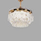 Hdc Floral Crystal Ceiling Fan Chandelier Luxury Gold Retractable Light Led 3 Color Setting Control With Remote