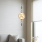 HDC Luxury Crystal Globe Pendant Light with Brass Finish | Elegant Vertical Hanging Lamp for Living Room, Bedroom & Designer Interiors