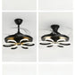 Hdc Black Flower Led 3 Color Setting Control With Remote Transparent Retractable Fan Blade Chandelier
