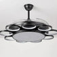 Hdc Invisible Black Rings Ceiling Fan Chandelier With Remote 4 Retractable Abs Blades