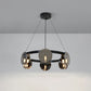 HDC Aura Globe 6-Light Modern Ring Chandelier with Smoky Glass Globe Ceiling Hanging Light for Living Room, Dining Room & Foyer