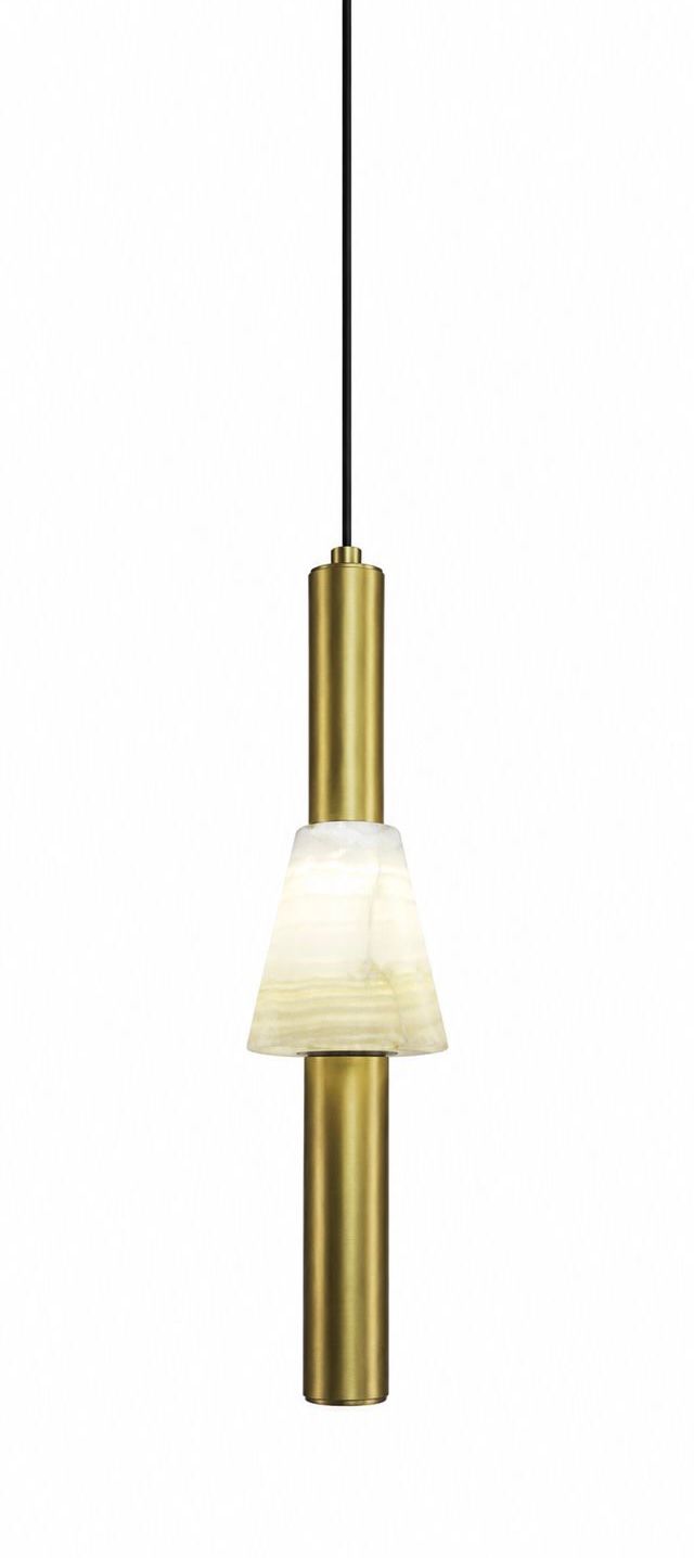 HDC Modern Gold Glass Pendant Light for Bedroom, Living Room