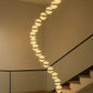 HDC 18 Lights Acrylic Ball  Double Height Stair Chandelier- Tricolor
